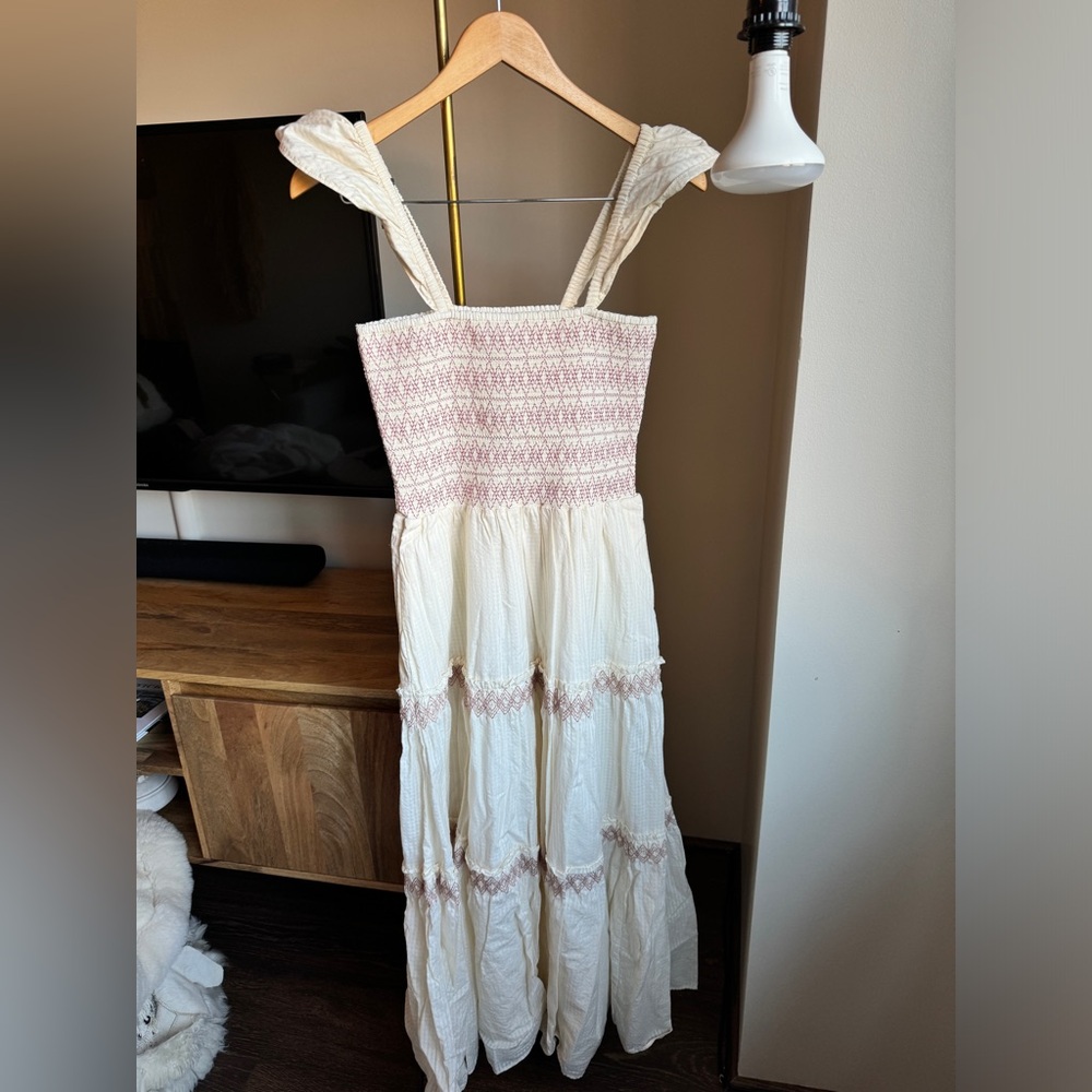 Madewell Ruffle Strap Smocked Tiered Dress